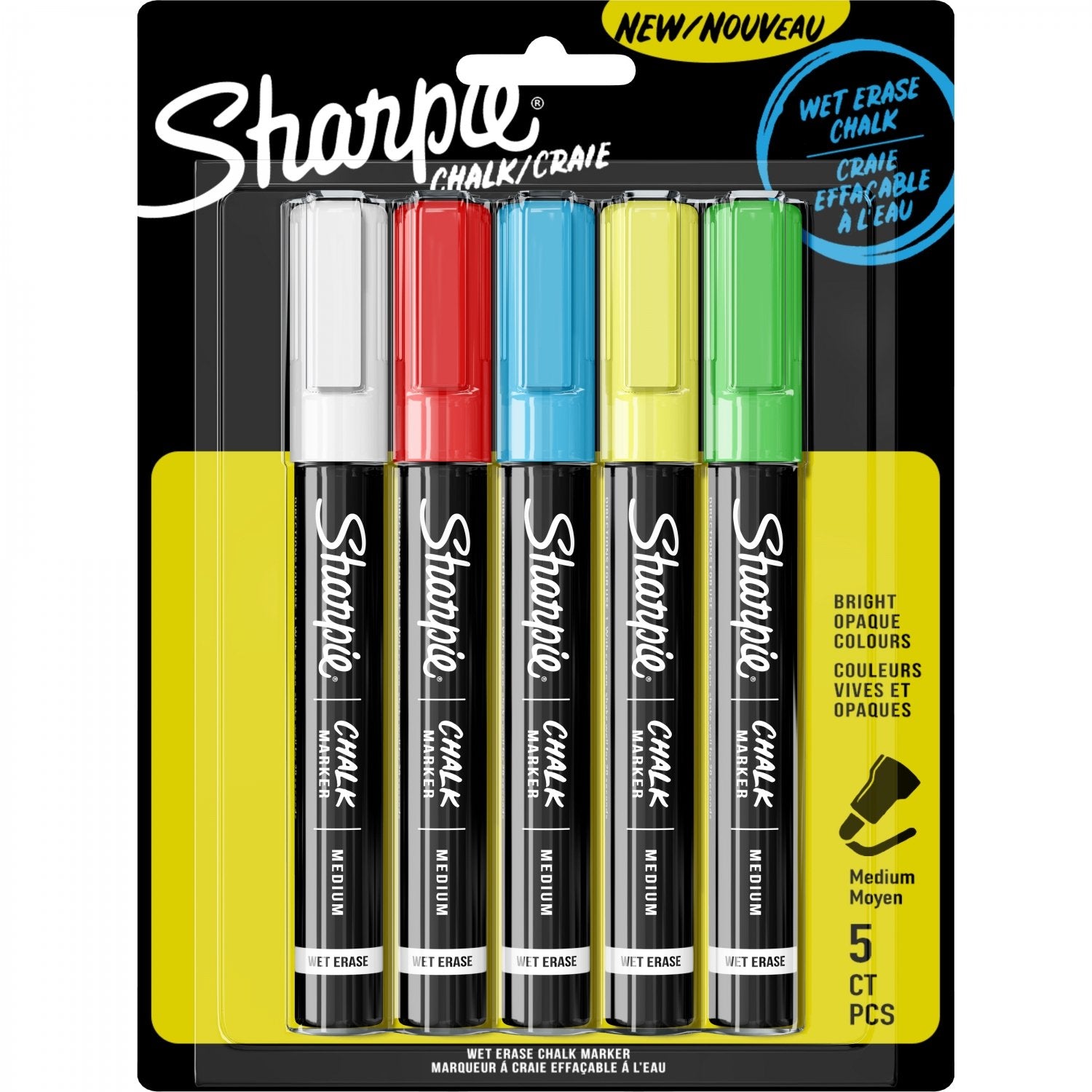 Blíster Con 5 Rotuladores De Tinta Tiza Sharpie Chalk Varios Colores