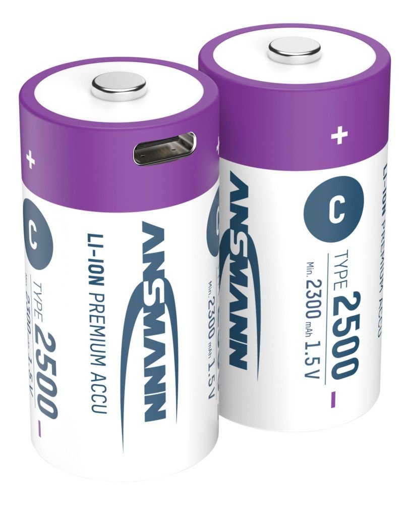 Ansmann 1313-0004 Baterías Recargables Li-Ion Baby C Tipo 2500 (Min. 2300 Mah) Pack 2