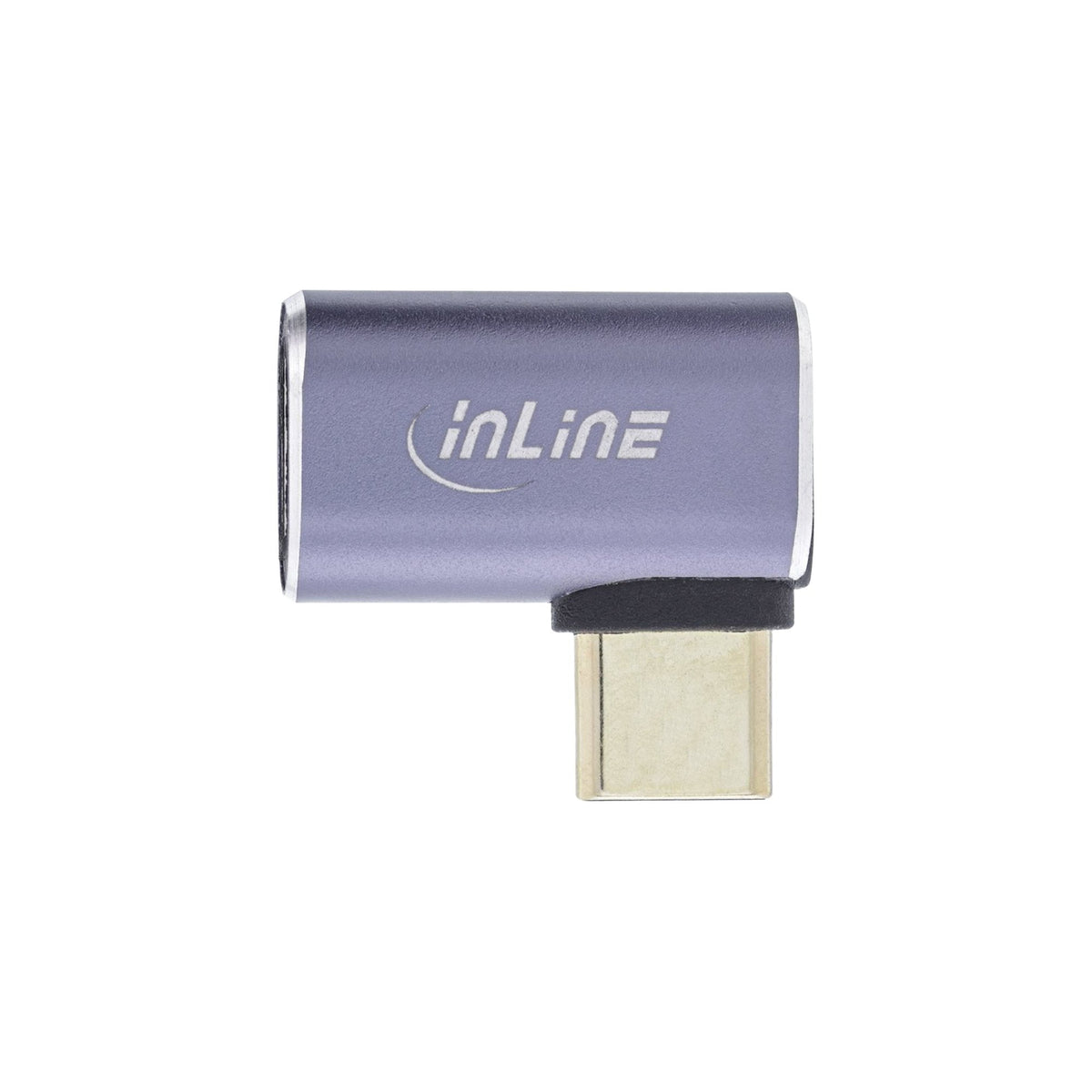 Adaptador Inline Usb4, Usb Tipo C Macho/Hembra En Ángulo Derecho/Izquierdo, Aluminio, Gris