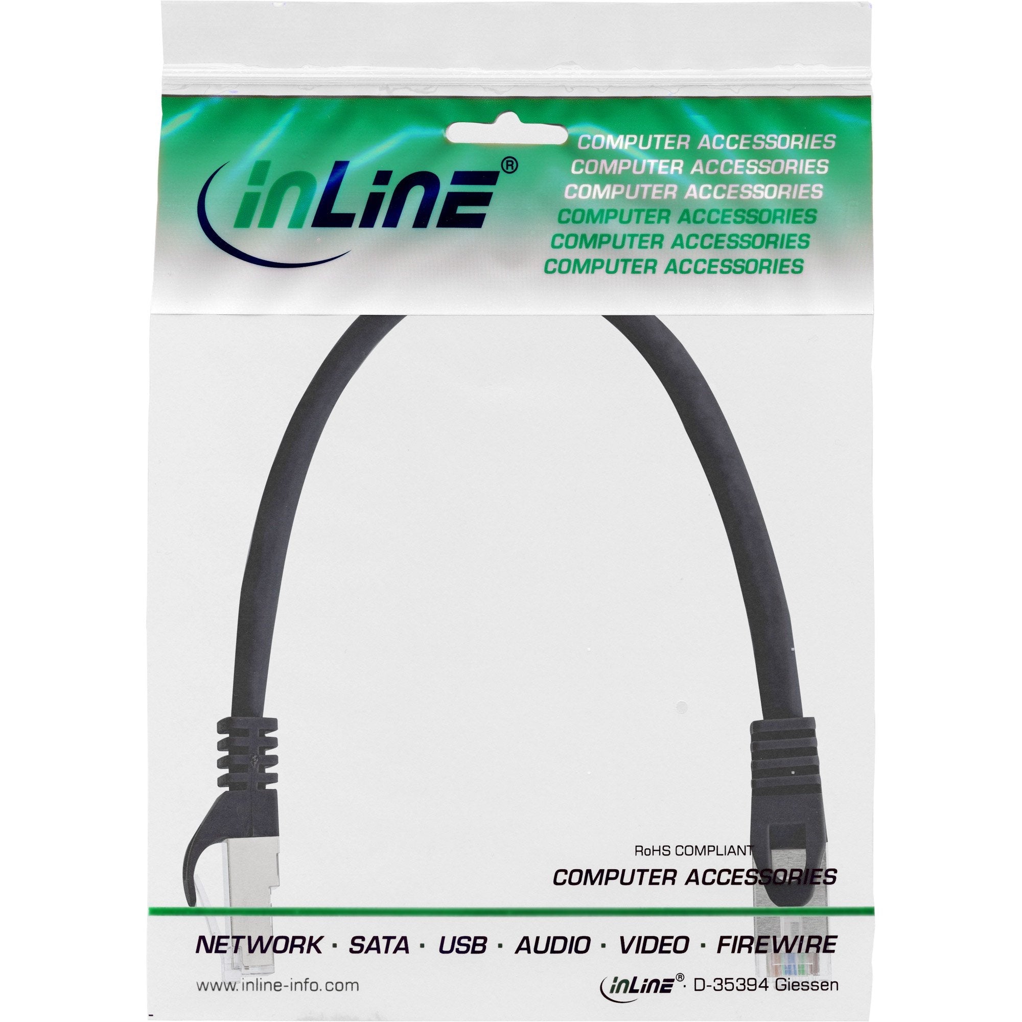 Cable De Red Inline Sf/Utp Cat.5e Negro 0,5m
