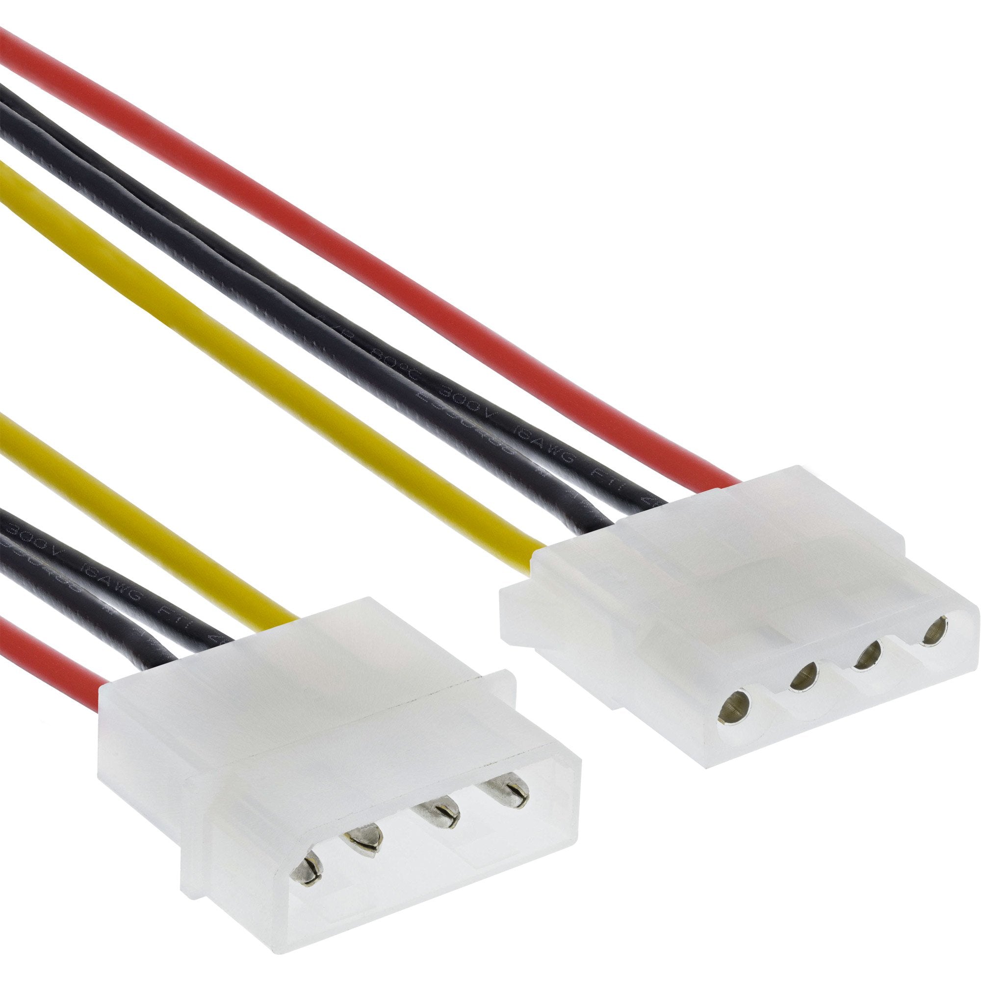 Cable De Extensión Alimentación Con Conector De 4 Pines Inline Molex, Redondo, 0,5 M