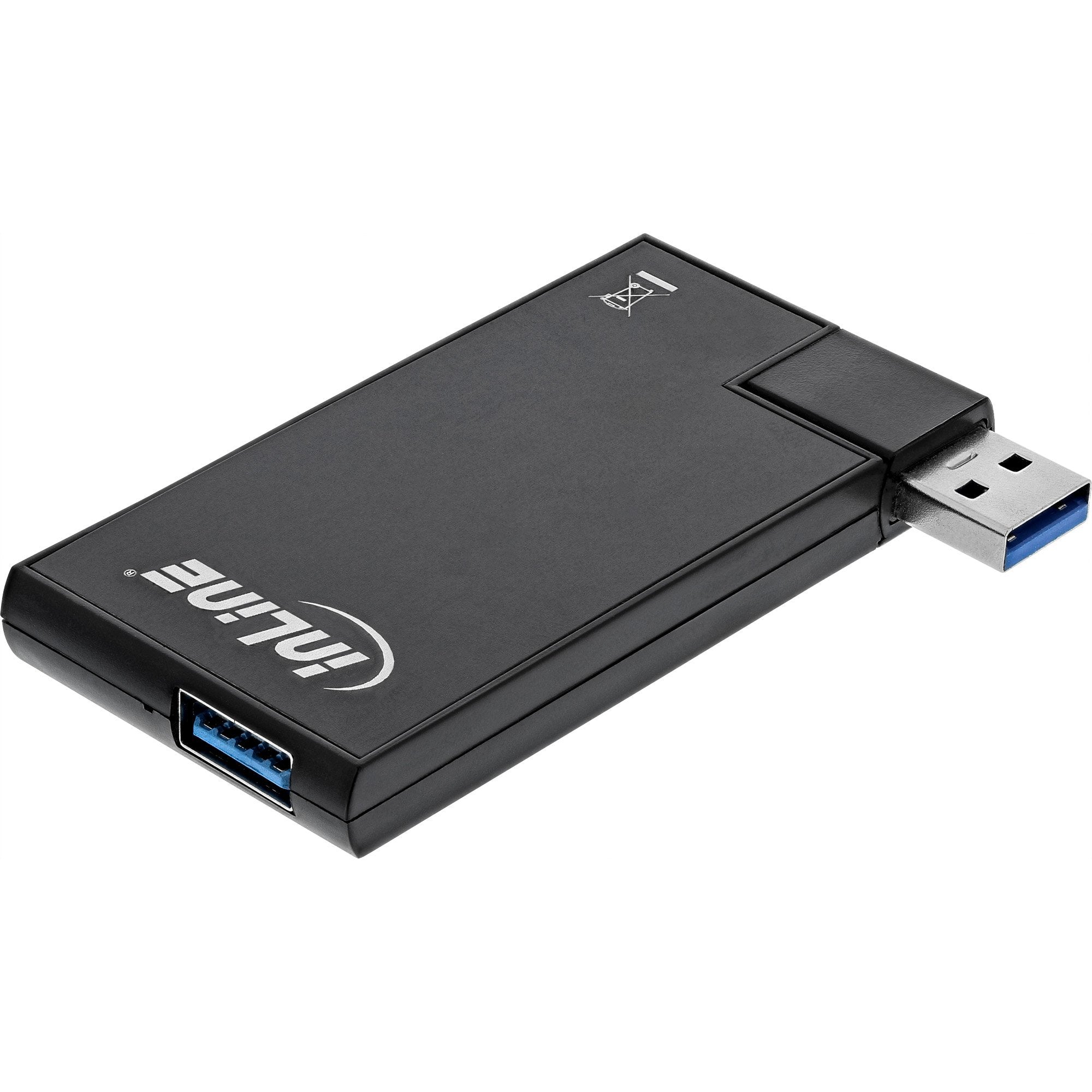 Hub Giratorio Inline Usb 3.0, 4 Puertos, Negro