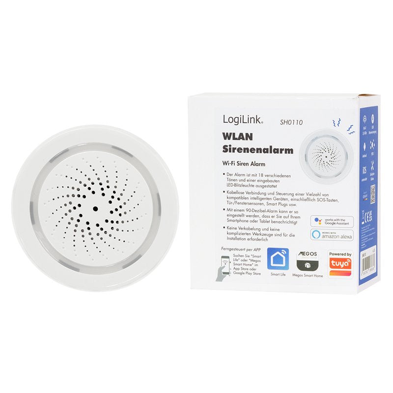 Alarma Con Sirena Inteligente Wi-Fi, Compatible Con Tuya.