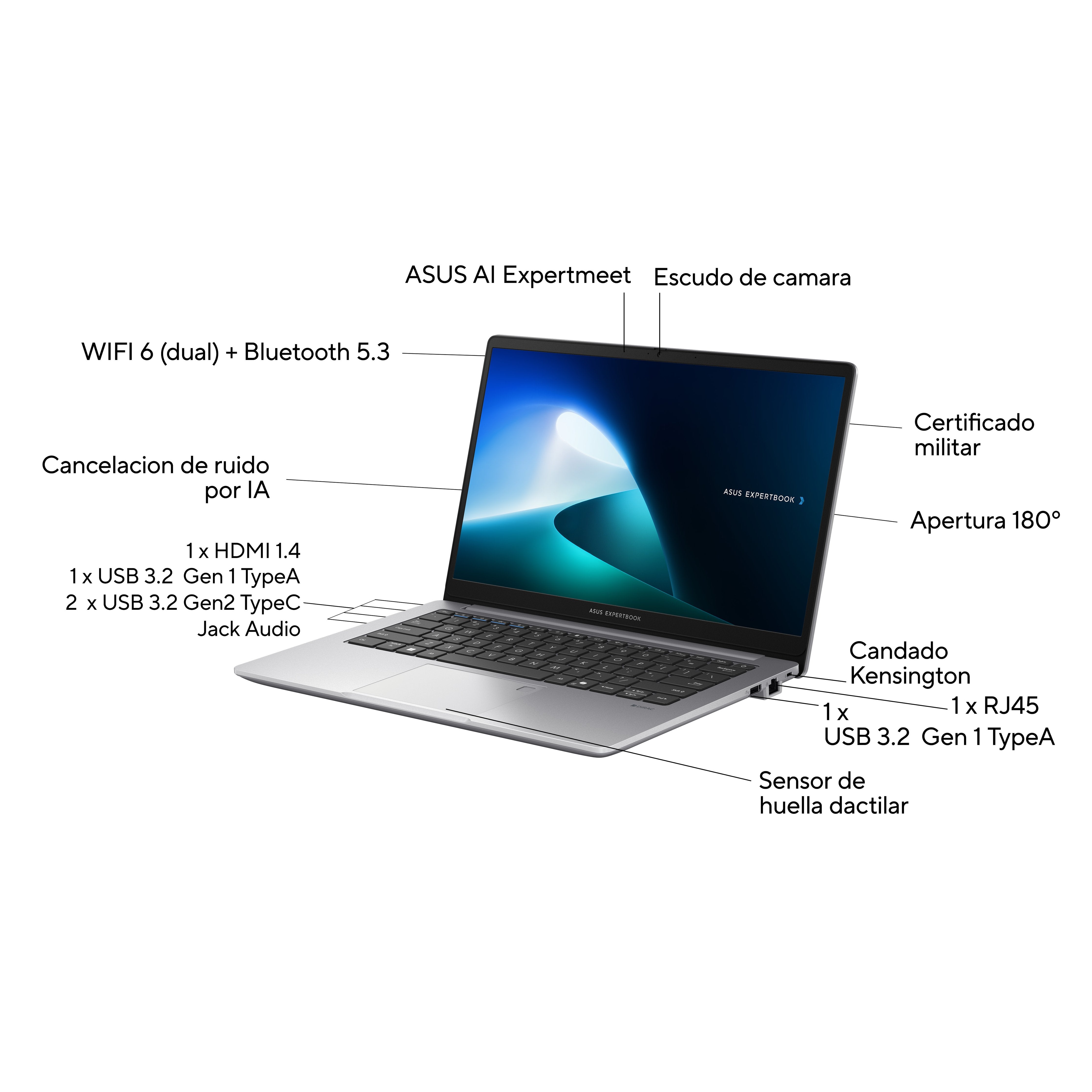 EAN 4711387832455 - ASUS ExpertBook P1 P1403CVA-S60623 Intel® Core™ i5 35,6 cm (14") DDR5-SDRAM Wi-Fi 6 (802.11ax) imagen 3