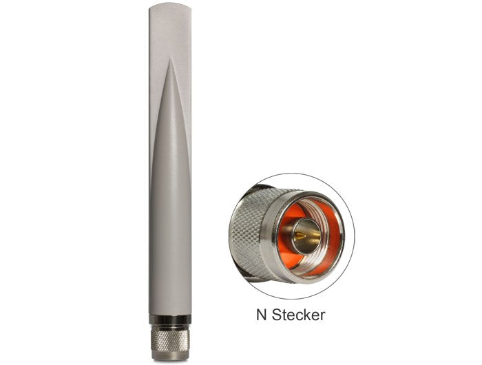 Delock Wlan 802.11 B G N Antenne N Stecker 5 Dbi Omnidirektional Starr Outdoor Weiss