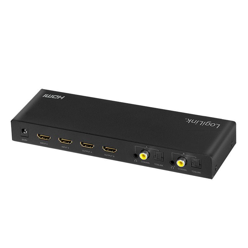 Switch Logilink Hd0049 Matriz Hdmi 4x2 Puertos, 4k / 60hz, Escalador, Hdr, Arc