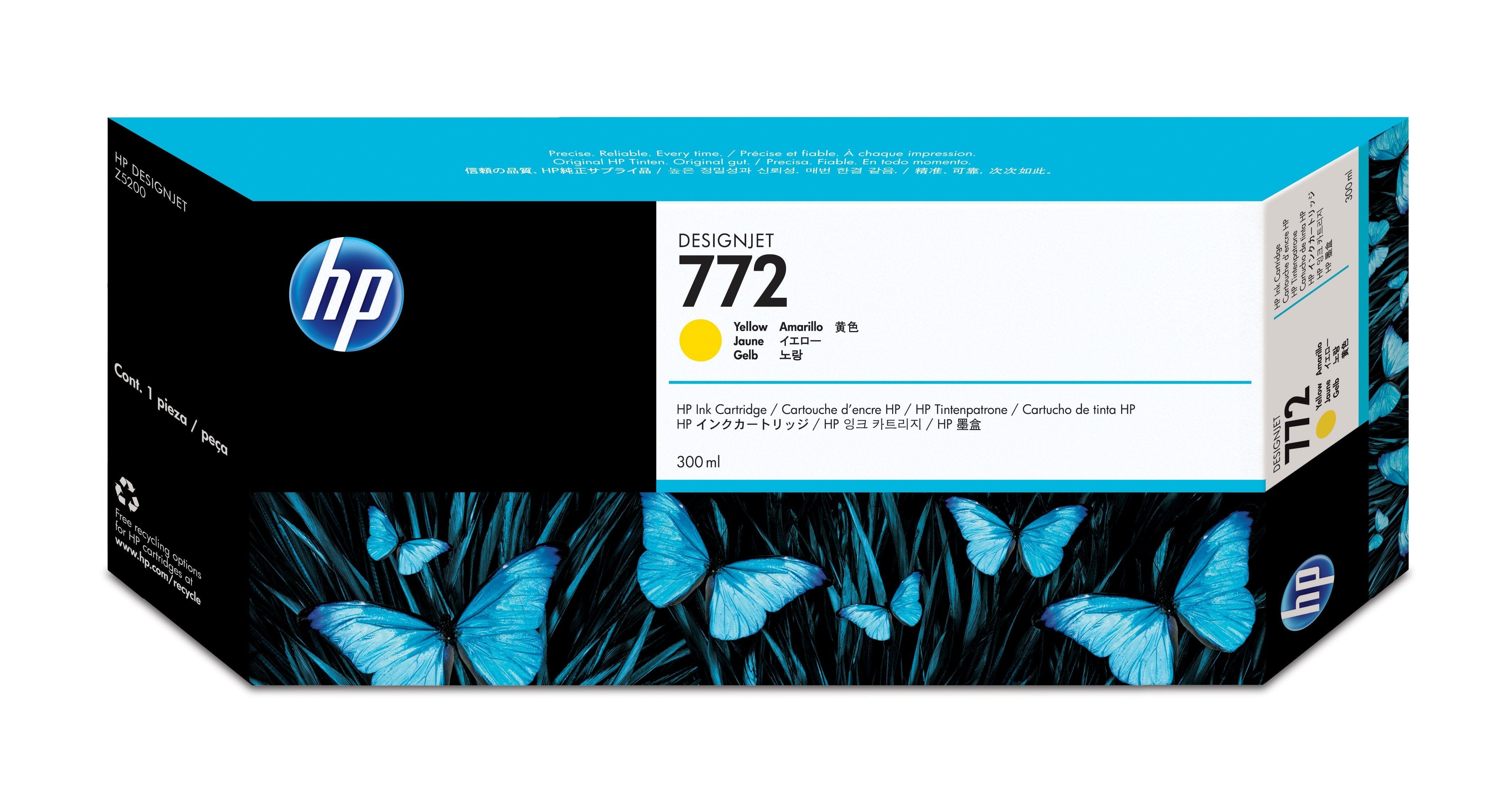 EAN 0884962639009 - HP 772 300-ml Yellow DesignJet Ink Cartridge cartucho de tinta 1 pieza(s) Original Rendimiento estándar imagen 1