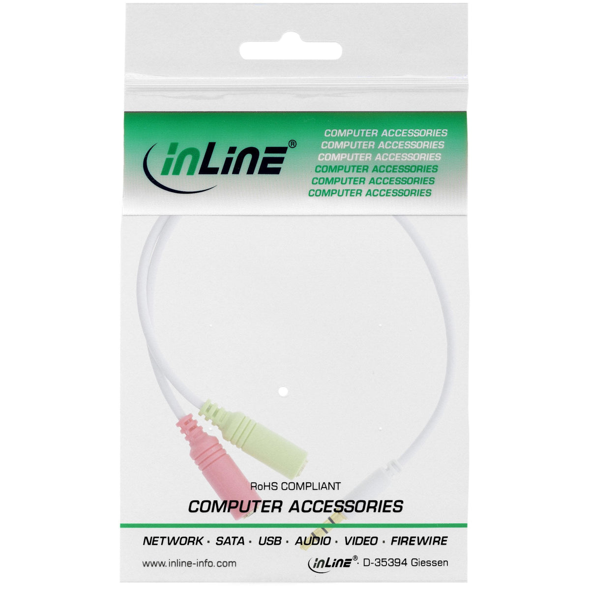 Adaptador De Auriculares De Audio Inline De 3,5 Mm Y 4 Pines A 2 Micrófonos Y Altavoces De 3,5 Mm 0,25 M