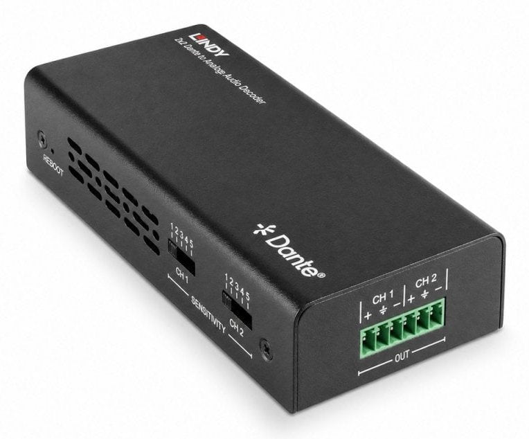 2ch Dante  To Analog Audio Decoder