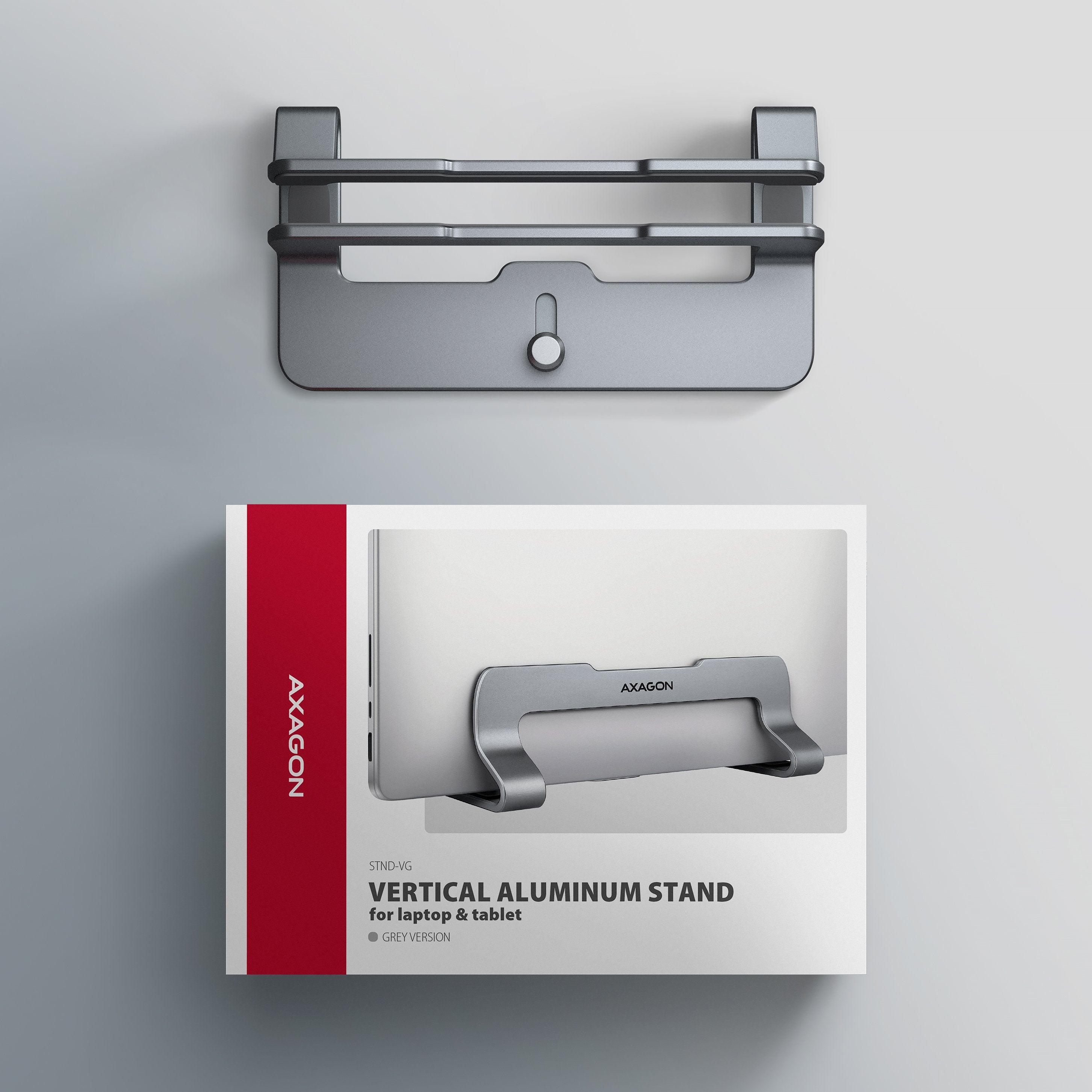 EAN 8595247909268 - Axagon STND-VG Vertikaler Laptop-Ständer, einstellbare Breite, Aluminium Soporte para ordenador portátil  imagen 7