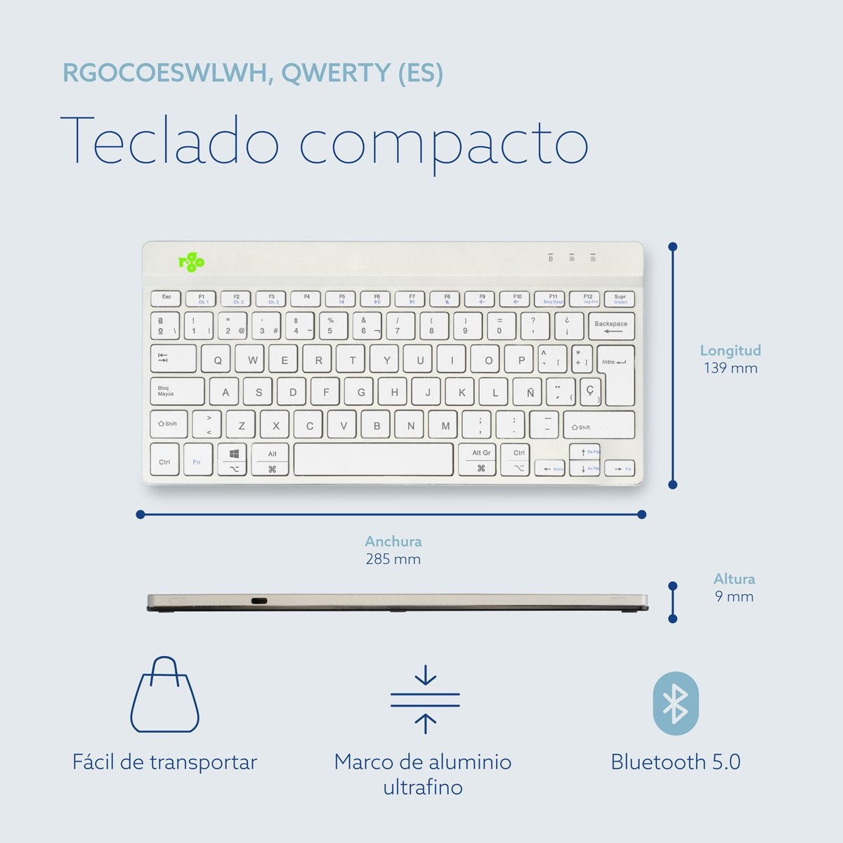 EAN 8719274492252 - R-Go Tools RGOCOESWLWH teclado Universal Español imagen 15