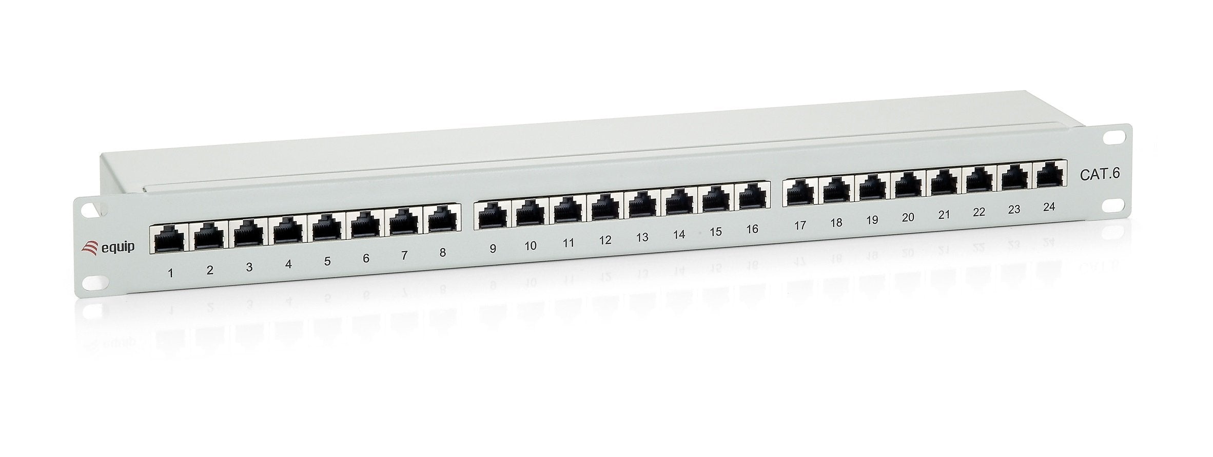 Patch Panel 24  Puertos Categoria 6 Apantallado Color Gris Claro