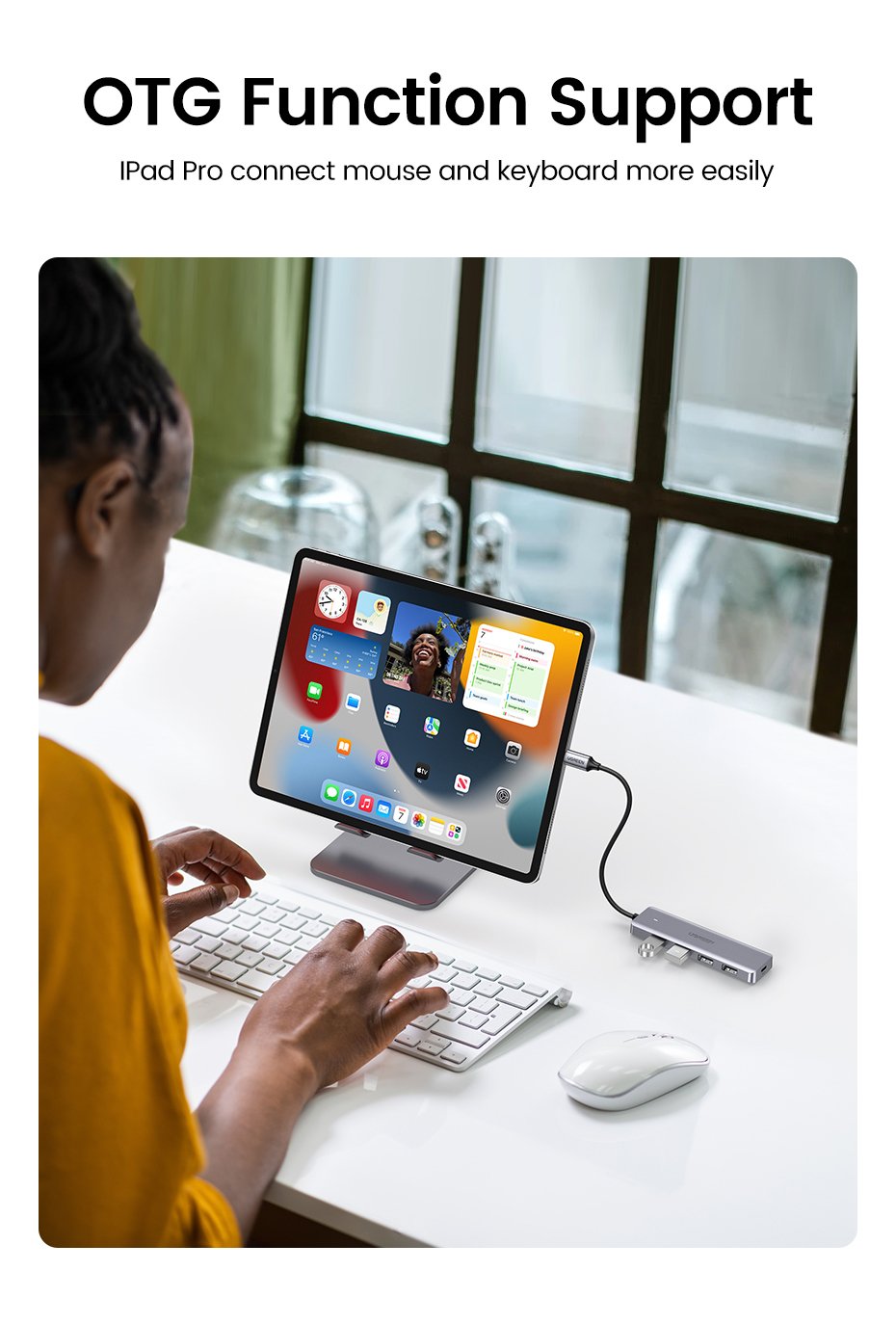 Hub  Ugreen 50985 De Interfaz Usb 3.2 Gen 1 (3.1 Gen 1) Type-A 5000 Mbit/S Plata