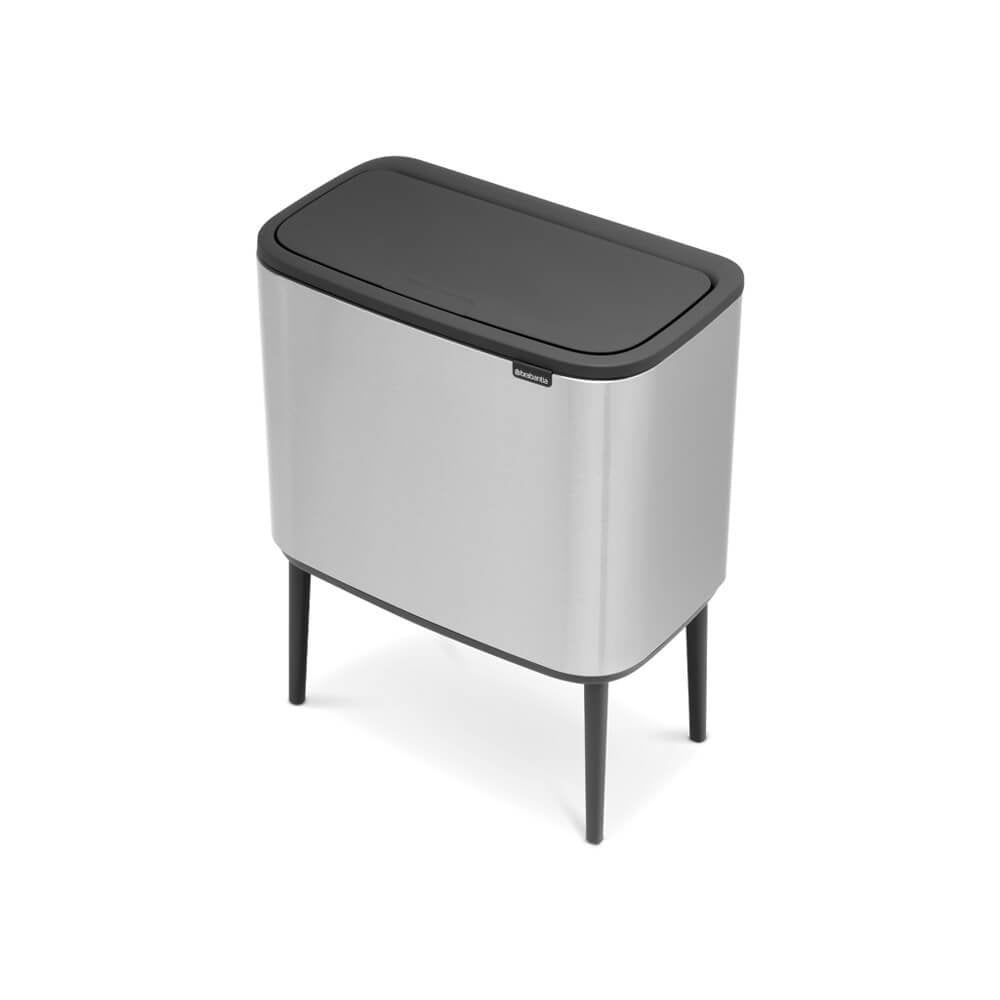 Brabantia 316081 Papelera 33 L Rectangular Acero Inoxidable Negro, Acero Inoxidable