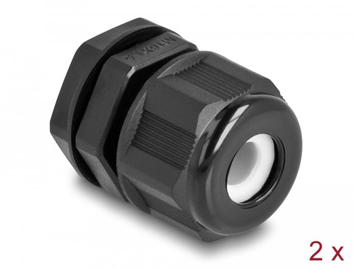Delock Ex Prensaestopas M16 Negro 2 Piezas