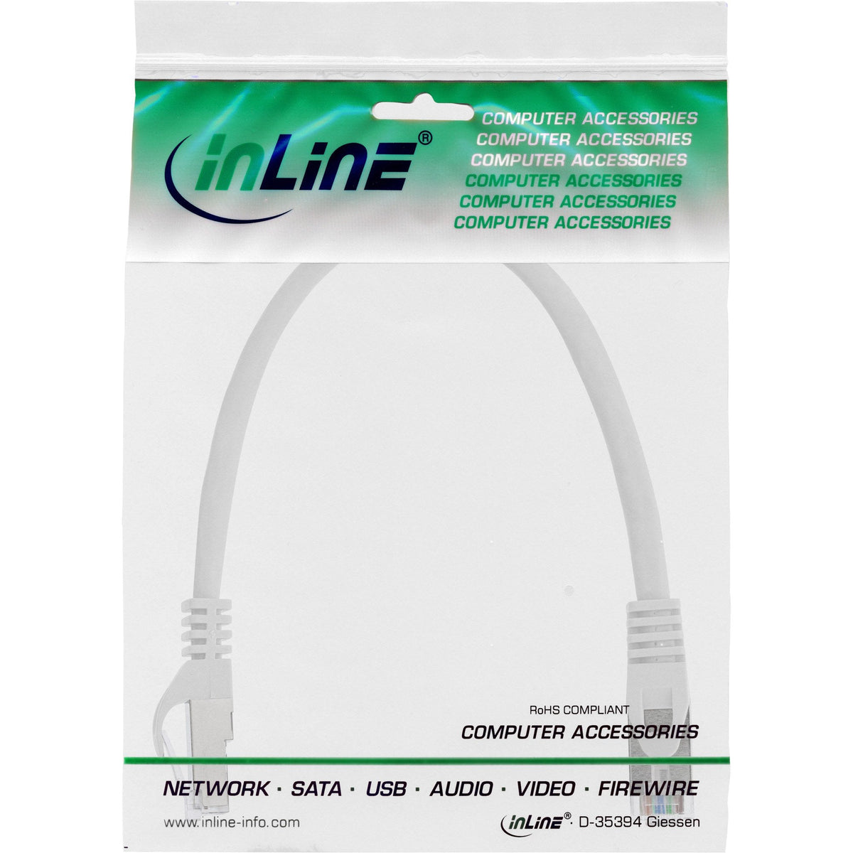 Cable De Red Inline Sf/Utp Cat.5e Blanco 0.3m