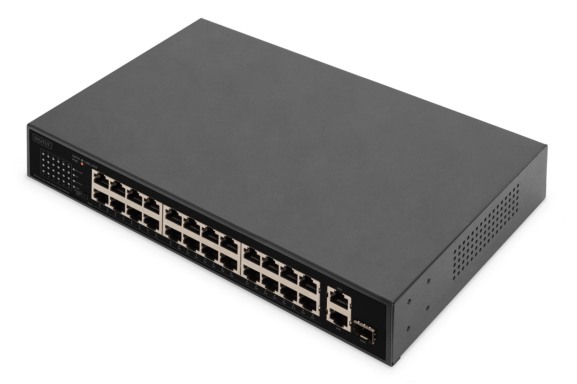 Switch Digitus Fe Poe De 24 Puertos, 2 Puertos Uplink (Sfp/Rj45)