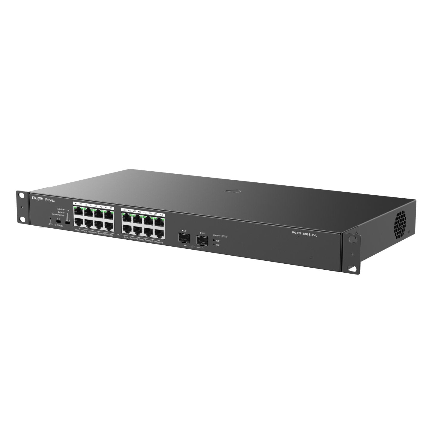 Switch Ruijie Reyee Rg-Es118gs-P-L 16p Dowlink + 2uplink Sfp