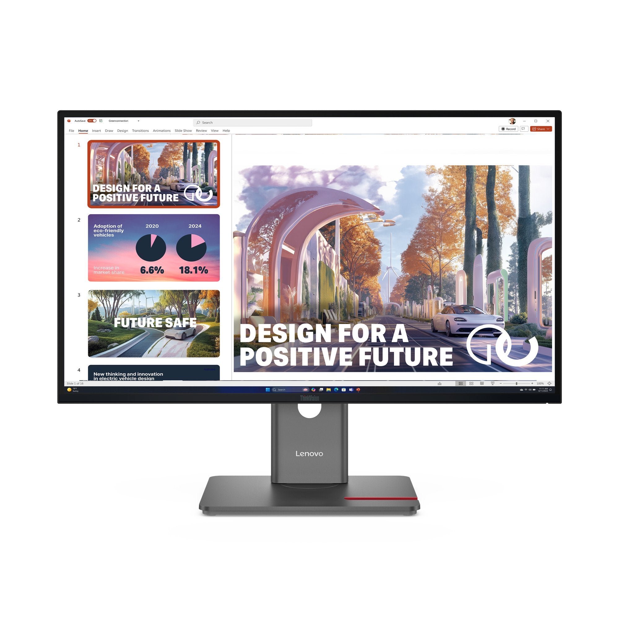 Monitor Lenovo Thinkvision 27"  P27qd-40 Led 2560 X 1440 Pixeles Wide Quad Hd Negro 64b3gat2eu