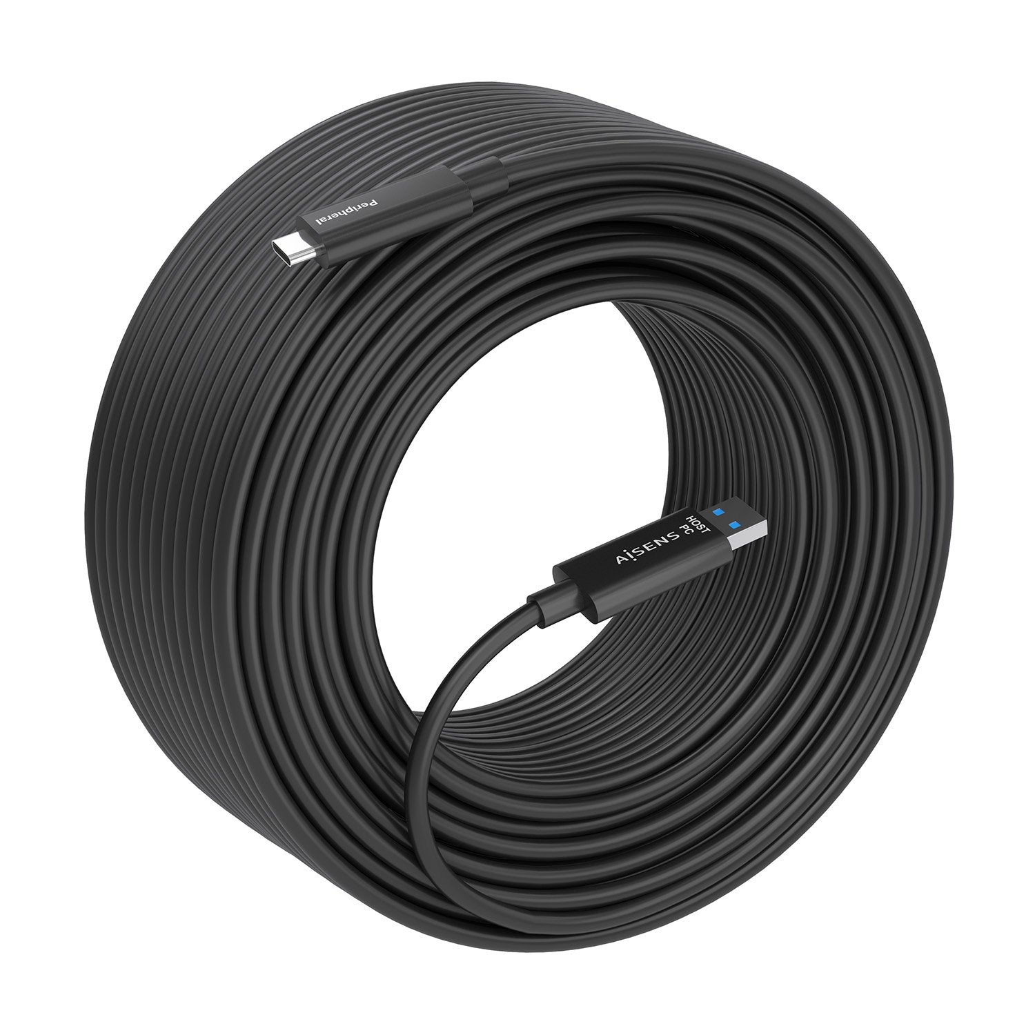 Aisens Cable Usb3.2 Gen2x1 10gbps Aoc Solo Datos, Usb-A/M-Usb-C/M, Negro, 40m