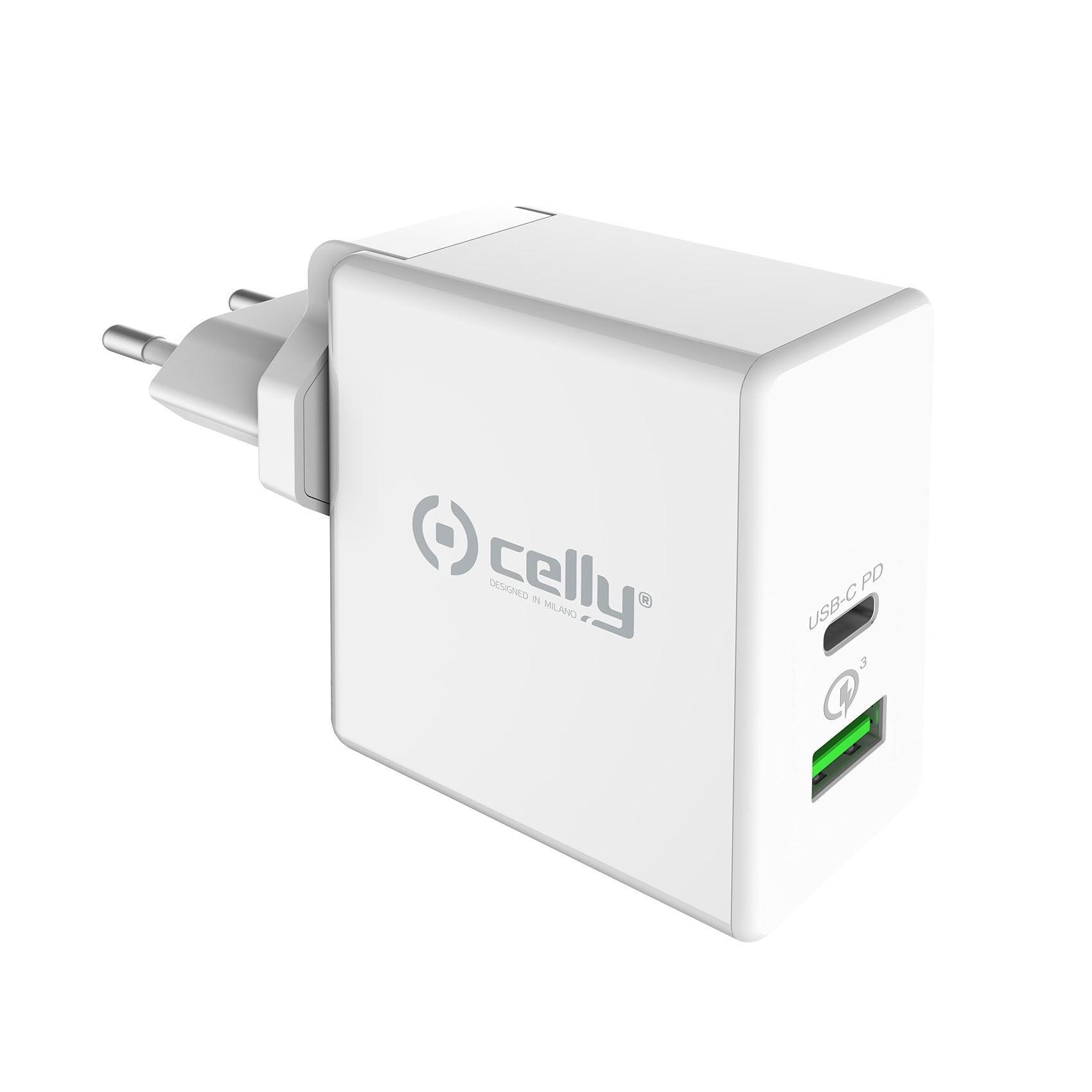 EAN 8021735744863 - Celly TCUSBC45WWH cargador de dispositivo móvil Universal Blanco Corriente alterna Carga rápida Interior imagen 1