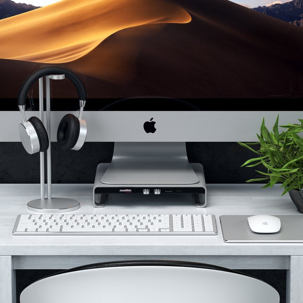 Satechi Aluminio Para Imac Usb-C (Usb-C, 3x Usb-A, Lector De Tarjetas Micro/Sd, Puerto Jack) (Plateado)
