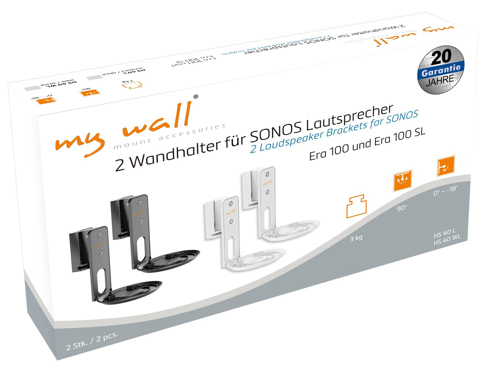 Mywall Hs40wl 2 Wandhalter Para Sonos Lautsprecher Era 100 Blanco