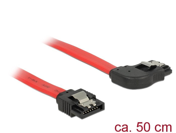 Cable Delock Sata 6 Gb S Gerade Auf Rechts Gewinkelt 50 Cm Rot