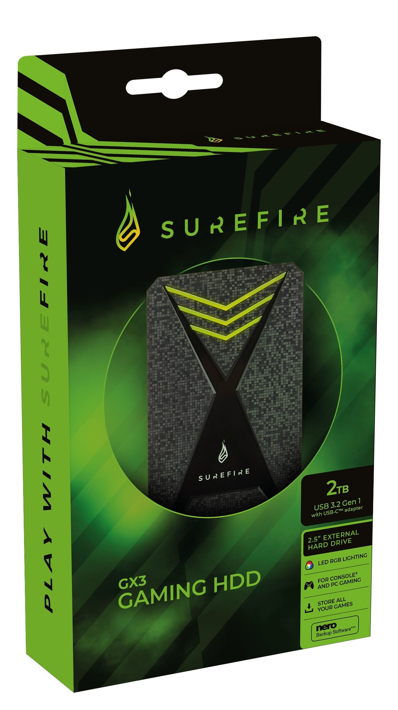 Verbatim Disco Duro Externo Surefire Gx3 Gaming 2tb Hdd 2.5" Usb 3.2 Gen1 Negro