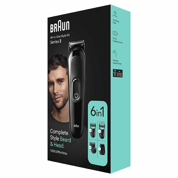 Barbero Kit Multicuidado Braun Mgk3420, Negro