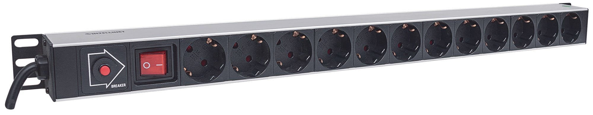 EAN 0766623714044 - Intellinet 714044 unidad de distribución de energía (PDU) 12 salidas AC 1U Negro imagen 2