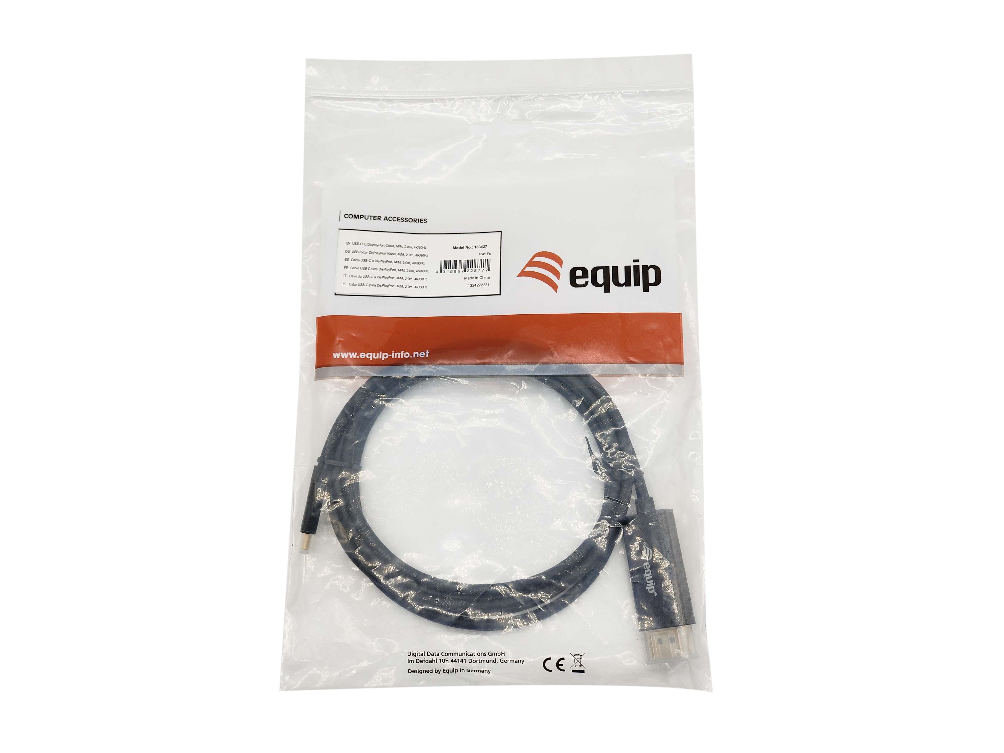 Equip Cable Usb-C -> Displayport 4k 60hz 2m Negro