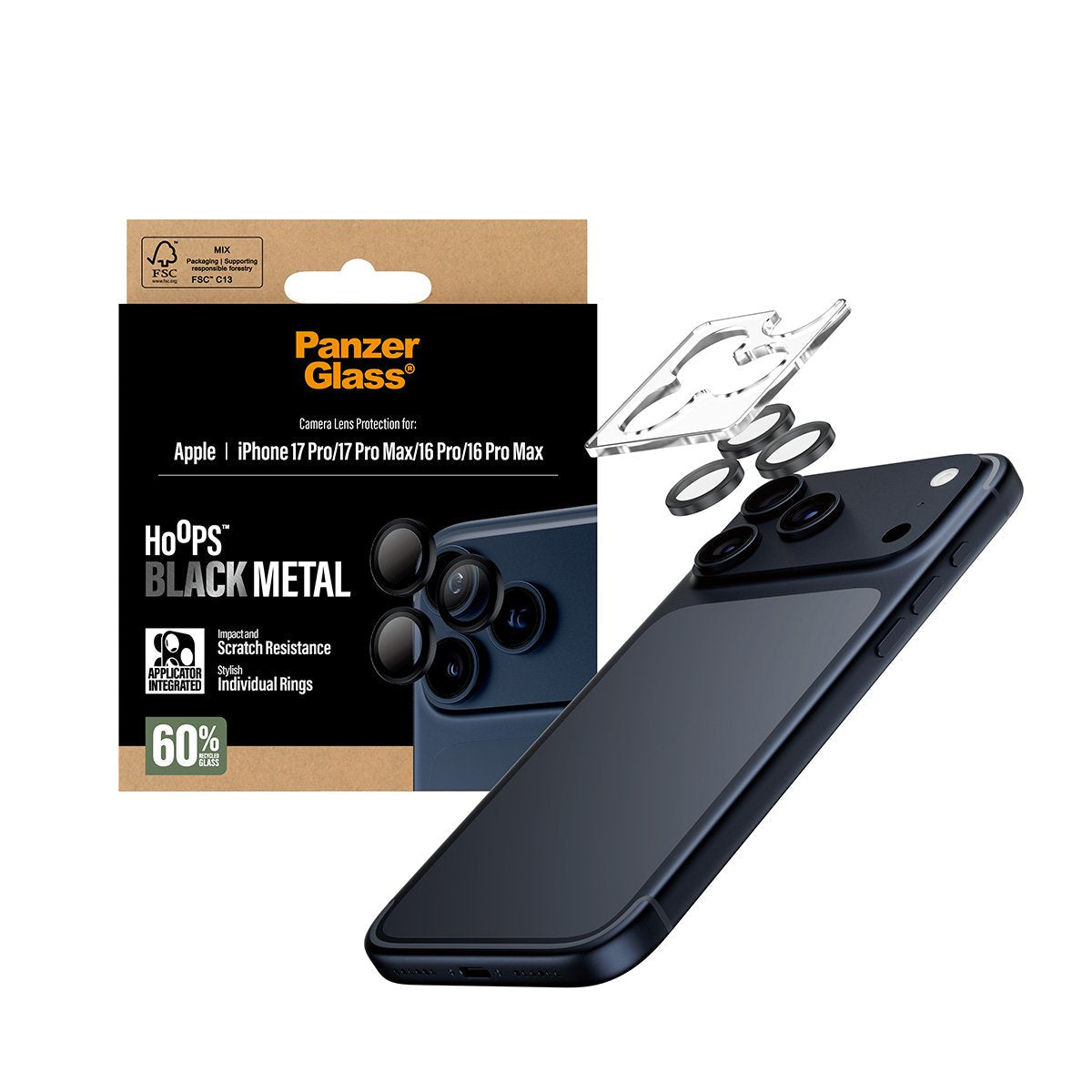 EAN 5715685025624 - PanzerGlass ® Hoops® Black Camera Lens Protector iPhone 17 Pro | iPhone 17 Pro Max | iPhone 16 Pro | 16 P imagen 5