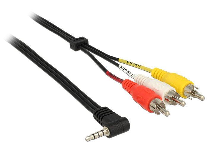Delock Cable Audio Jack 3,5 Mm 4 Pines Macho -> 3 X Rca Macho De 1,5 M