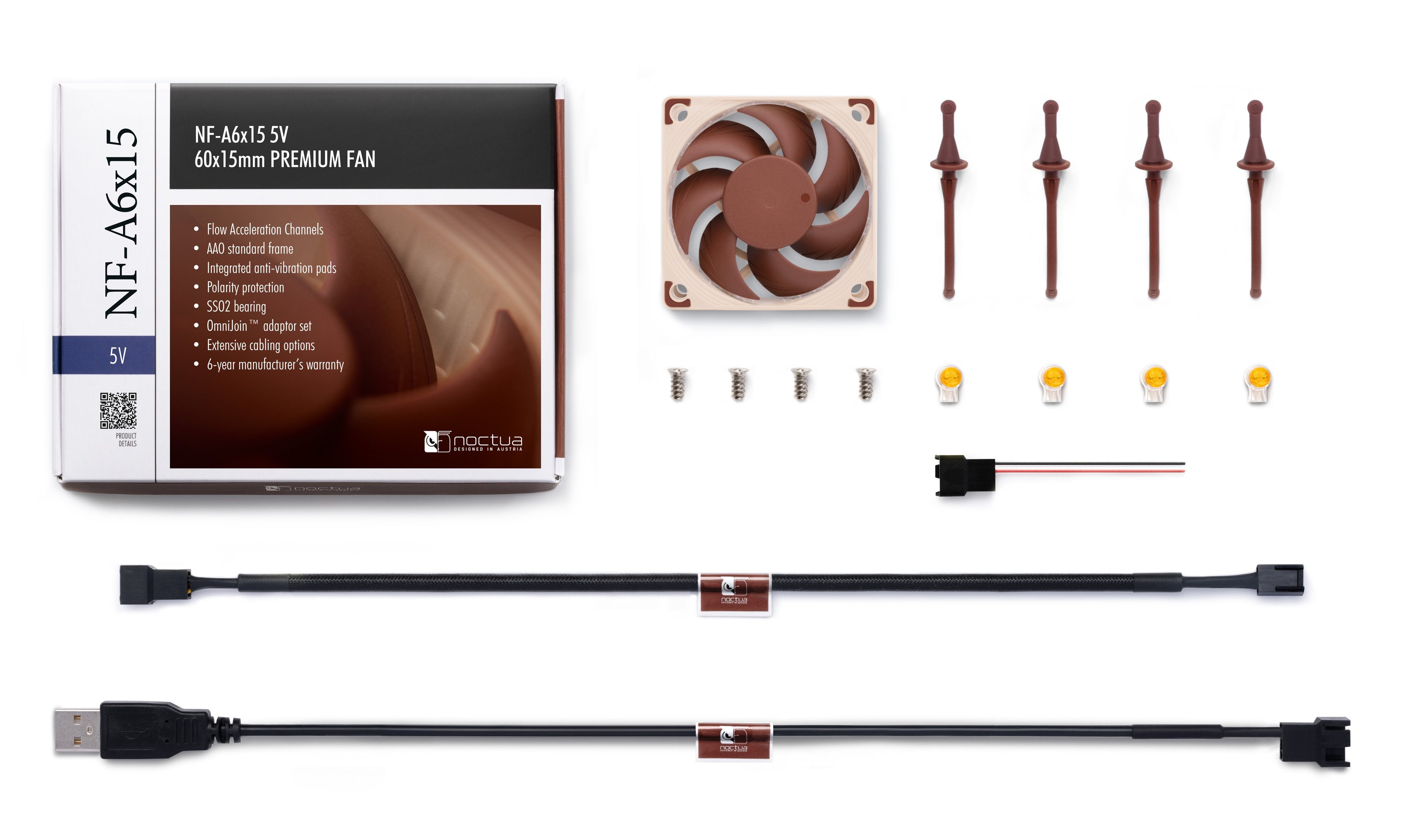 EAN 9010018100167 - Noctua NF-A6X15 5V sistema de refrigeración para ordenador Carcasa del ordenador Ventilador 6 cm Marrón 1 imagen 6