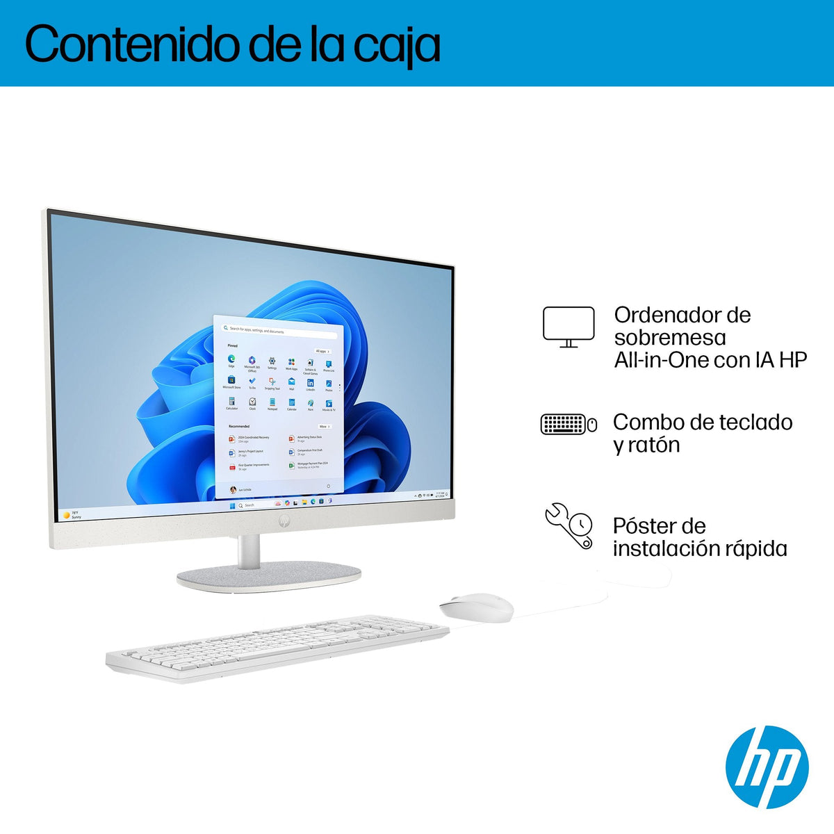 All In One Hp 24 Cr2000ns 23 8" Full Hd Intel Core Ultra 5 225u 16 Gb Ram 512 Gb Ssd Intel Uhd Graphics Sin Sistema Operativo Blanco