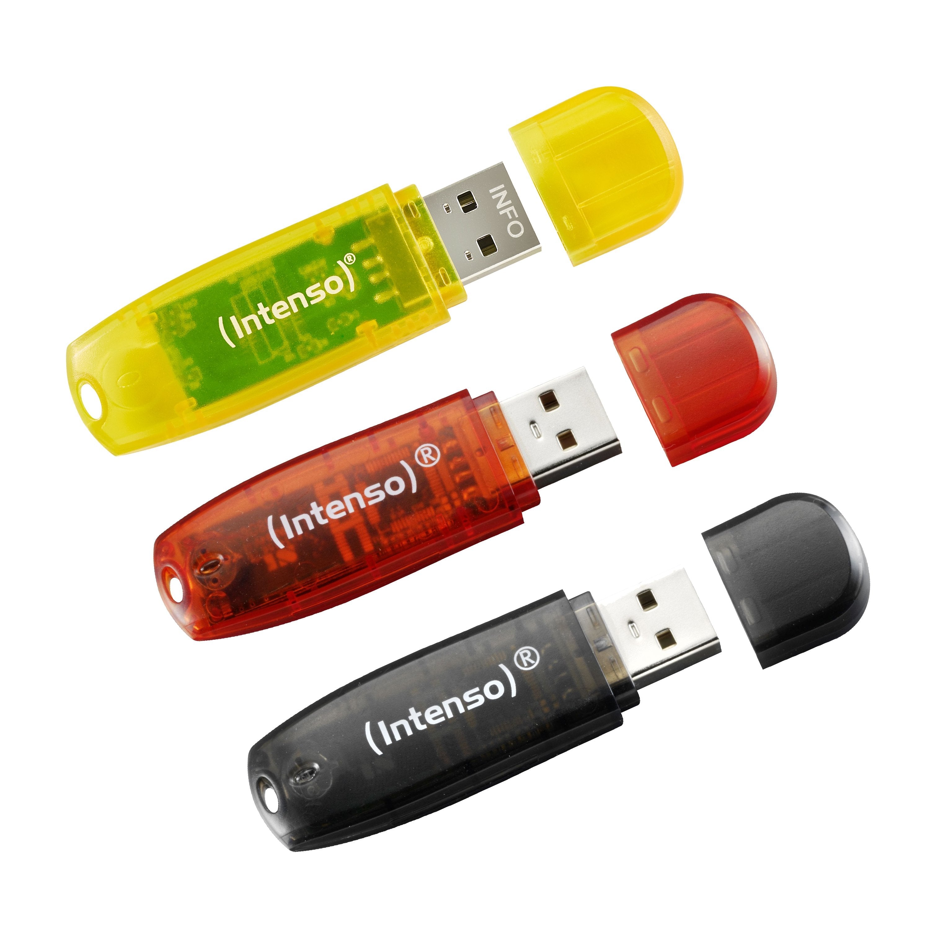 Pendrives Intenso 2.0 Rainbow Line 3 X 32 Gb Amarillo Rojo Negro