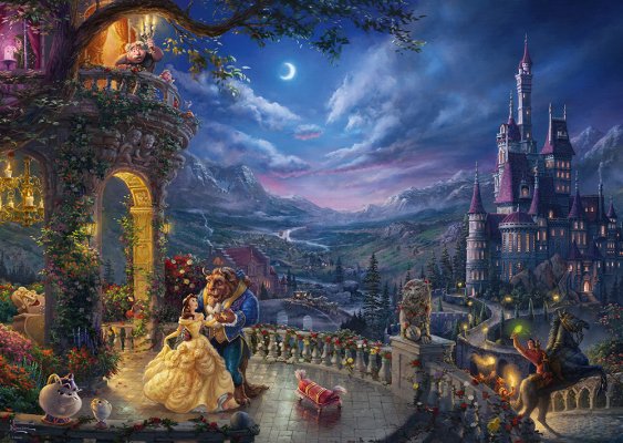 Puzzle Thomas Kinkade: Disney Die Schöne Und Das Biest