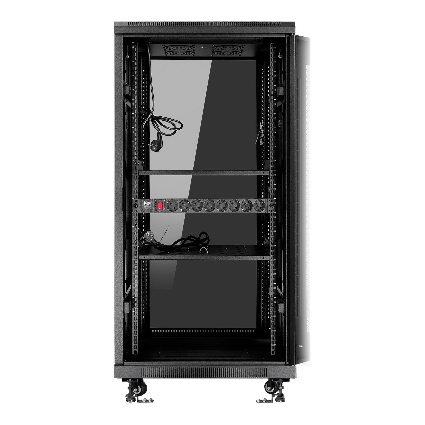 Armario Suelo  27u  Ai6627 Aiten Data Pta Crist 600x600x1390 2f 4v 2l 1b 2cl 4r F8