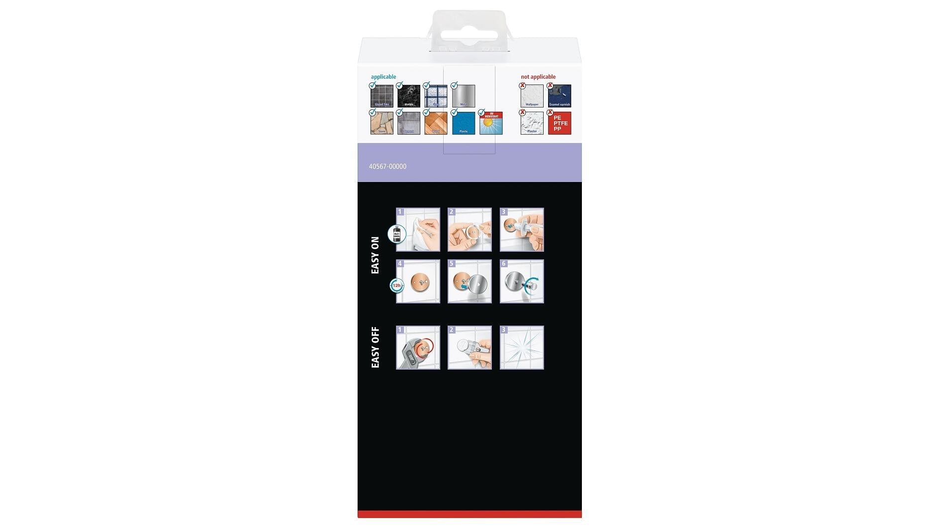 Tesa Moon Black Aluminio Montado En Pared Cesta De Ducha