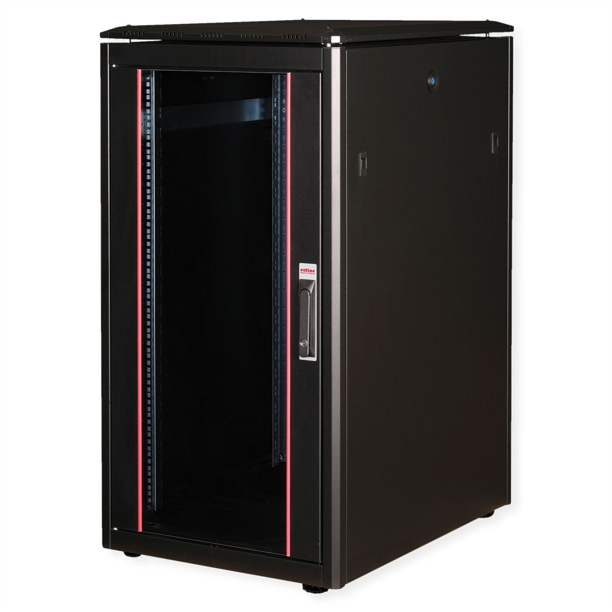 Roline 19-Zoll Netzwerkschrank Pro 22 He, 600x800 Bxt Glastr Schwarz