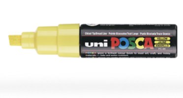 Posca Marcador  Pc-8k No Permanente Punta Biselada 8.0mm Amarillo