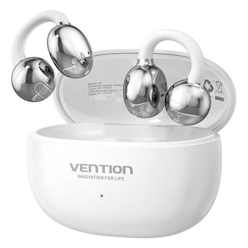 Auriculares Bluetooth Vention Echo Clip A11 Pro Con Estuche De Carga Autonomía 6h Blancos