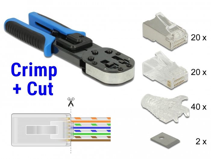 Delock Kit De Herramientas De Crimpado Y Corte Rj45