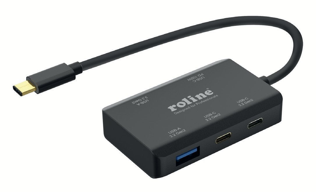 Roline Usb 3.2 Gen 2 Hub 4fach 2x Usb-A + 2x Usb-C Pd Typ C Anschlusscable