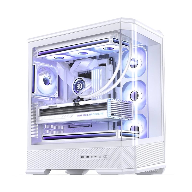 Jonsbo D400 Pc-Gehäuse, Midi Tower, Atx, Tempered Glass - Weiss