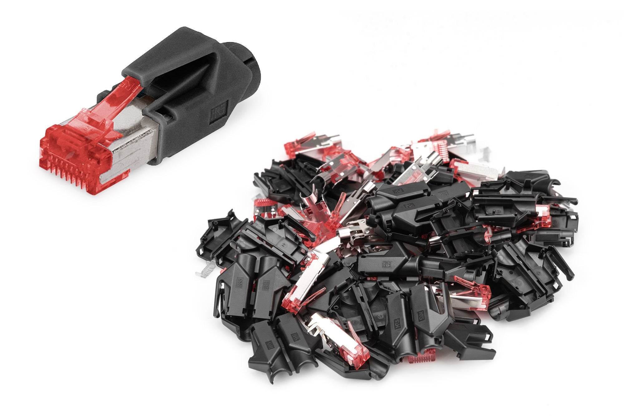 Hirose Modular Plug, Cat 6 Tm21 8p8c, Shielded, For Round Cable, Incl. Hood,50 Pcs