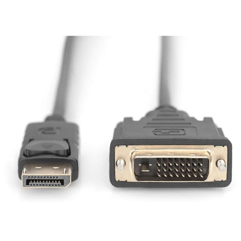 Cable Adaptador Digitus Displayport, Dp A Dvi-D, 3,0 M, Negro