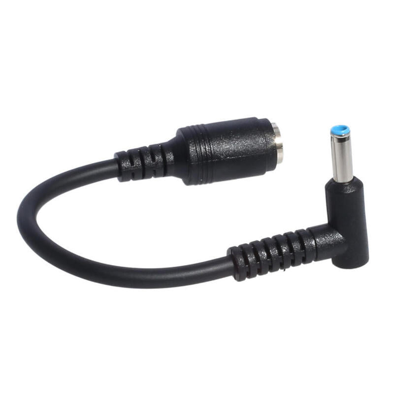 Cable Adaptador Para Cargador Hp  Dell De 7.4mm * 5.0mm  A Punta Hp 4.5mm * 3.0mm  Cable De 0.15 M Negro