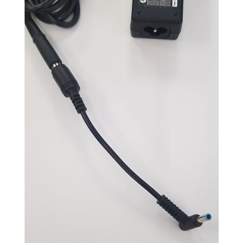 Cable Adaptador Para Cargador Hp  Dell De 7.4mm * 5.0mm  A Punta Hp 4.5mm * 3.0mm  Cable De 0.15 M Negro
